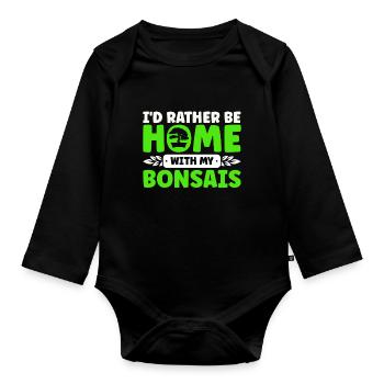Bonsai Tree Gift Japan Bonsai Garden - Organic Longsleeve Baby Bodysuit - black - Front