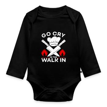 Lustiges Geschenk Küchenchef - Baby Bio-Langarm-Body - Schwarz - Vorne