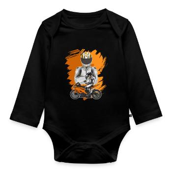 Motorcycle Lifestyle / Motorcycle / Motorcycle biker - Organic Longsleeve Baby Bodysuit - black - Front