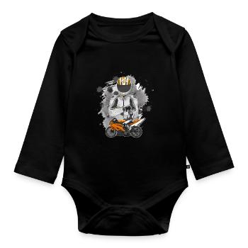 Motorcycle Lifestyle / Motorcycle / Motorcycle biker - Organic Longsleeve Baby Bodysuit - black - Front