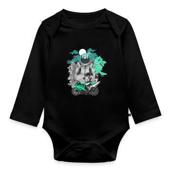 Motorcycle Lifestyle / Motorrad / Motorräder biker - Baby Bio-Langarm-Body - Schwarz - Vorne