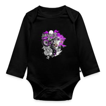 Supermoto / Supermotard / Supermoto Wheelie Biker - Organic Longsleeve Baby Bodysuit - black - Front
