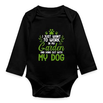 Pflanzen Gartenarbeit Gärtner Landschaftsarchitekt - Baby Bio-Langarm-Body - Schwarz - Vorne