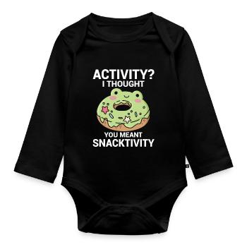 Activité Je pensais que vous vouliez dire grignotation - Body Bébé bio manches longues - noir - Devant