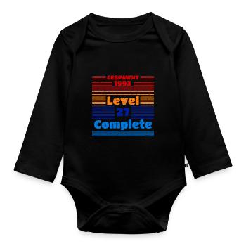 1993 27 ans anniversaire Gaming Gamer Gamer Gaming - Body Bébé bio manches longues - noir - Devant