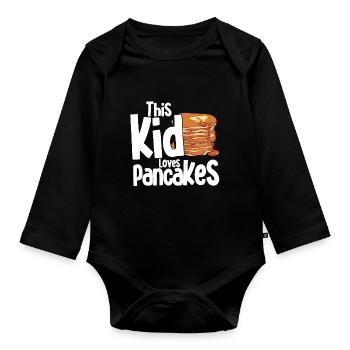 Pancakes Food Lover Best Pancake Maker - Organic Longsleeve Baby Bodysuit - black - Front