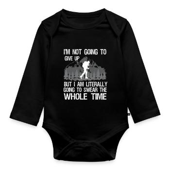 Wanderer Naturliebe Wandern Wandern Natur - Baby Bio-Langarm-Body - Schwarz - Vorne