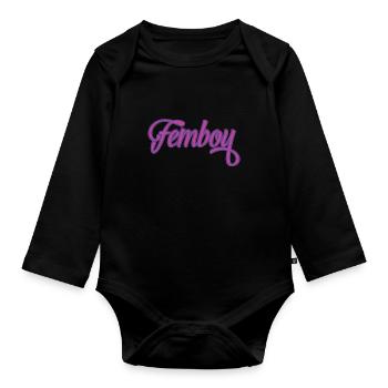 Femboy Cross Dressing - Baby Bio-Langarm-Body - Schwarz - Vorne