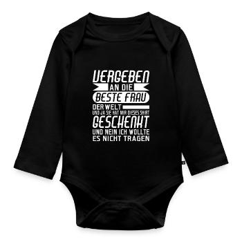 Sorry Ladies Paar Freund Vergeben Geschenk Spruch - Baby Bio-Langarm-Body - Schwarz - Vorne
