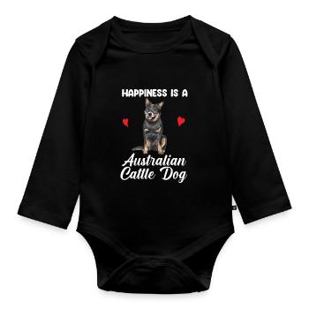 Australian Cattle Dog - Organic Longsleeve Baby Bodysuit - black - Front