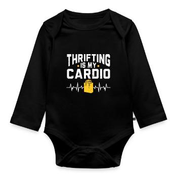 Secondhand Laden Hofverkauf Geschenk Thrifting - Baby Bio-Langarm-Body - Schwarz - Vorne