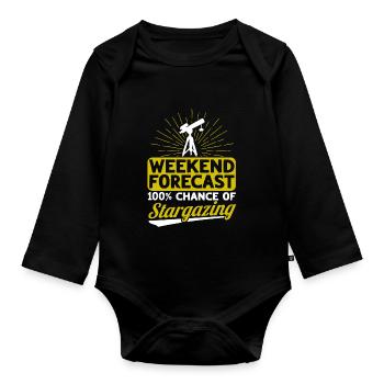 Stargazer Poison Cosmology Stargazing - Organic Longsleeve Baby Bodysuit - black - Front