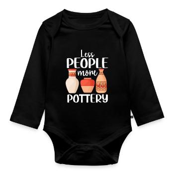 Ceramic Oven Cermaicist Ceramic Clay Oven Pot - Organic Longsleeve Baby Bodysuit - black - Front