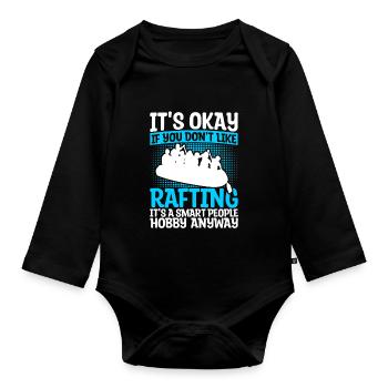 Rafting Raft Gift Paddler Rafting - Organic Longsleeve Baby Bodysuit - black - Front