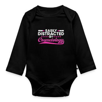 Cosmetology Gift Beautician - Organic Longsleeve Baby Bodysuit - black - Front