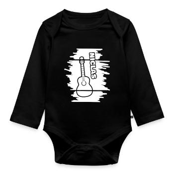 Guitare Guitare Jouer de la Guitare Niclas - Body Bébé bio manches longues - noir - Devant