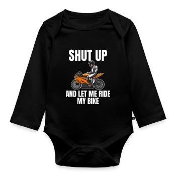 Motorcycle Lifestyle / Motorrad / Motorräder biker - Baby Bio-Langarm-Body - Schwarz - Vorne