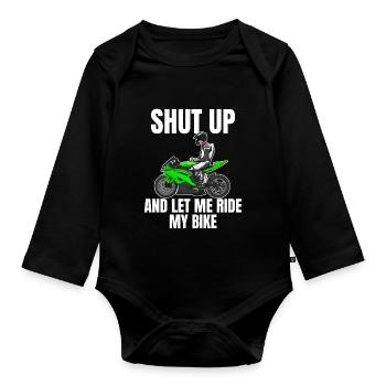 Motorcycle Lifestyle / Motorcycle / Motorcycles biker - Organic Longsleeve Baby Bodysuit - black - Front