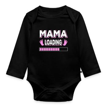 Maman Chargement Maman Mères Maman Maman Fête des mères - Body Bébé bio manches longues - noir - Devant