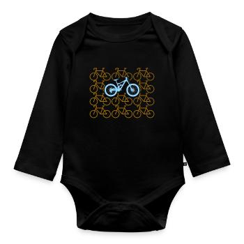 Je pars VTT cycliste VTT - Body Bébé bio manches longues - noir - Devant