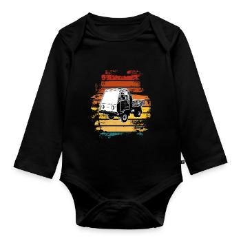 Multicar M25 Multicar Neu Multricar Lastkraftwagen - Baby Bio-Langarm-Body - Schwarz - Vorne