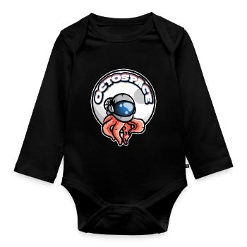 octospace - Body Bébé bio manches longues - noir - Devant
