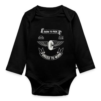 Born To Ride MC Wings Design - Organic Longsleeve Baby Bodysuit - black - Front