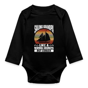 Segeln Geschenk Segelboot Bootfahren Kapitän - Baby Bio-Langarm-Body - Schwarz - Vorne
