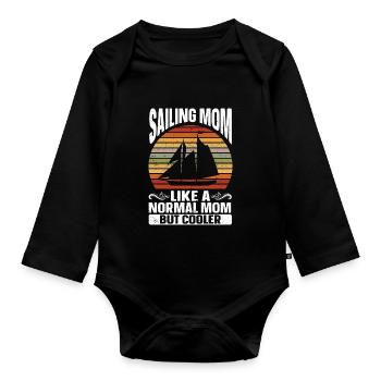 Segeln Geschenk Segelboot Bootfahren Kapitän - Baby Bio-Langarm-Body - Schwarz - Vorne