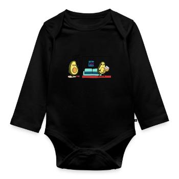 Avocado Kino - Baby Bio-Langarm-Body - Schwarz - Vorne