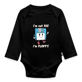 Floppy Disk Witz Joke - Baby Bio-Langarm-Body - Schwarz - Vorne