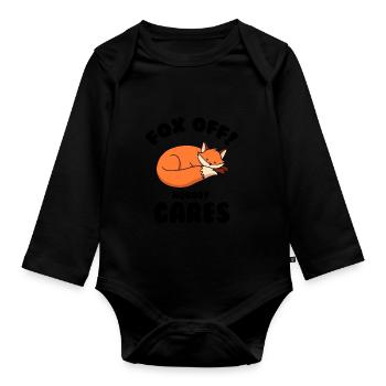 Fox Off Nobody Cares - Organic Longsleeve Baby Bodysuit - black - Front