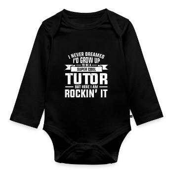 Tutor Gift Tutor - Organic Longsleeve Baby Bodysuit - black - Front