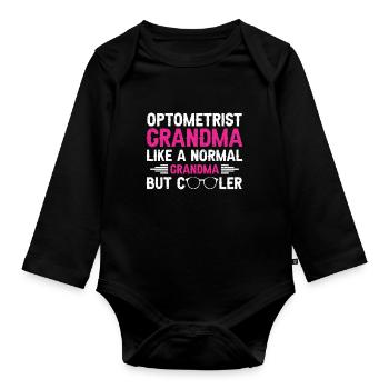 Optician Gift Optometry - Organic Longsleeve Baby Bodysuit - black - Front