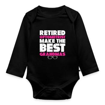 Optiker Geschenk Optometrie - Baby Bio-Langarm-Body - Schwarz - Vorne