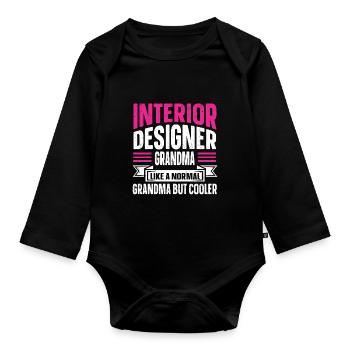 Interior Designer Gift Interior Decoration Designer - Organic Longsleeve Baby Bodysuit - black - Front