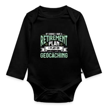 Cadeau Geocaching Geocacher Geocache - Body Bébé bio manches longues - noir - Devant