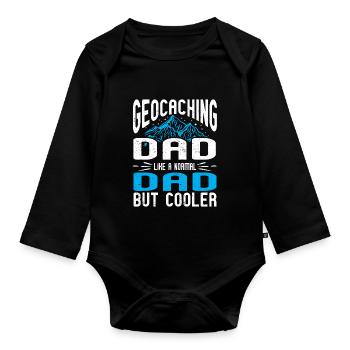 Cadeau Geocaching Geocacher Geocache - Body Bébé bio manches longues - noir - Devant