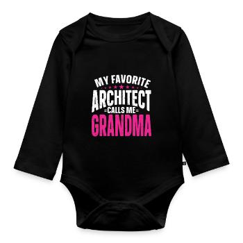 Architect's Gift, Architecture Lover - Organic Longsleeve Baby Bodysuit - black - Front