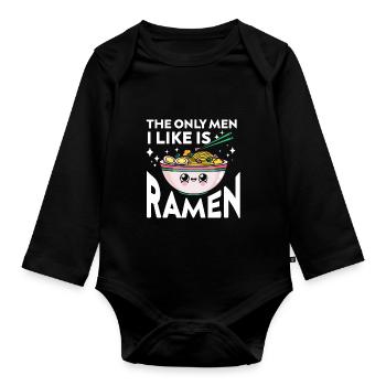 Ramen Cadeau Soupe de nouilles japonaises Ramen - Body Bébé bio manches longues - noir - Devant