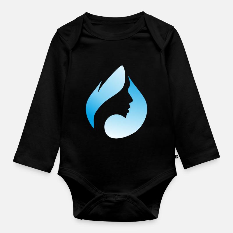 Raindrops - Baby Bio-Langarm-Body - Schwarz