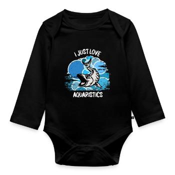 Aquarium Aquarianer Fische Zierfische Aquaristik - Baby Bio-Langarm-Body - Schwarz - Vorne
