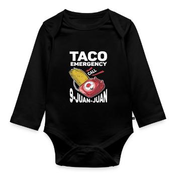 Taco Notruf 9 Juan Juan - Baby Bio-Langarm-Body - Schwarz - Vorne
