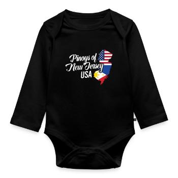 Filipinos of New Jersey Design for Proud Fil-Ams - Organic Longsleeve Baby Bodysuit - black - Front