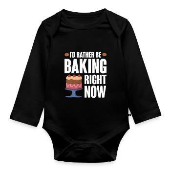Chef Pâtissier Pâtisserie Boulanger Pâtisserie Pâtisserie - Body Bébé bio manches longues - noir - Devant
