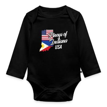 Filipinos von Indiana Design für stolze Fil-Ams - Baby Bio-Langarm-Body - Schwarz - Vorne