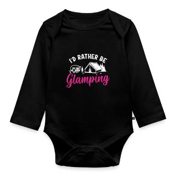 Camping Cadeau Campfire Nature Camper - Body Bébé bio manches longues - noir - Devant