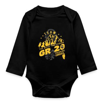 GR 20 trekking trek gr 20 corsica - Organic Longsleeve Baby Bodysuit - black - Front