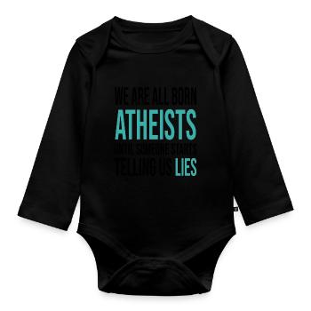 Atheismus Wissenschaft - Baby Bio-Langarm-Body - Schwarz - Vorne