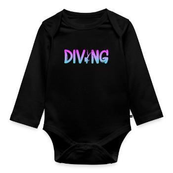 Tauchen Diving - Baby Bio-Langarm-Body - Schwarz - Vorne